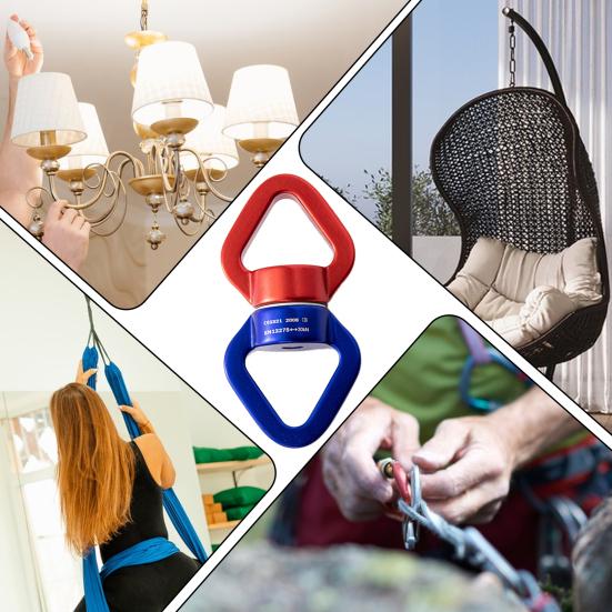 Swing Swivel Aluminum Alloy 30KN Swing Universal Rotating Ring Aerial Yoga Hammock Rotating Connector Outdoor Rock Climbing Bearing Swivel Hook