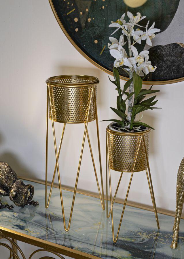 Vase Holder Glat Set 2 Pcs  Cm 21X20X46-18X18X32