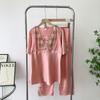 Special Pajama Summer Short Sleeve Trousers Lace Embroidery Nipple Coverage Silk Homewear Two-piece Set Suitable for Daily Wear Suit