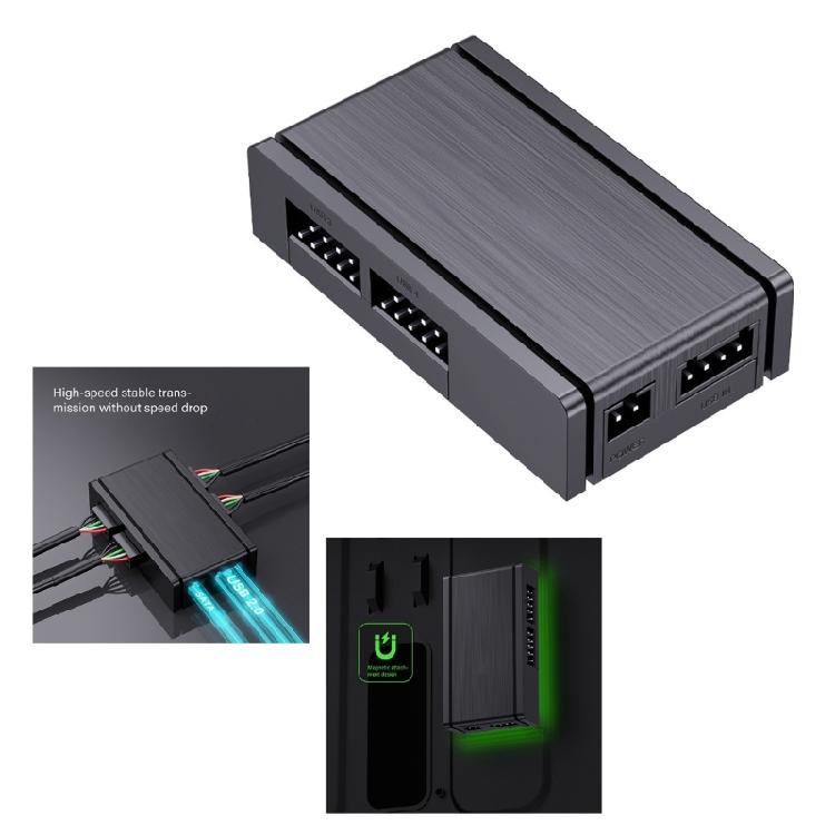 Магнитный USB 2.0 концентратор с 4 портами расширения и улучшенной пластиковой схемотехникой, USB 2.0 разветвитель для стабильной работы