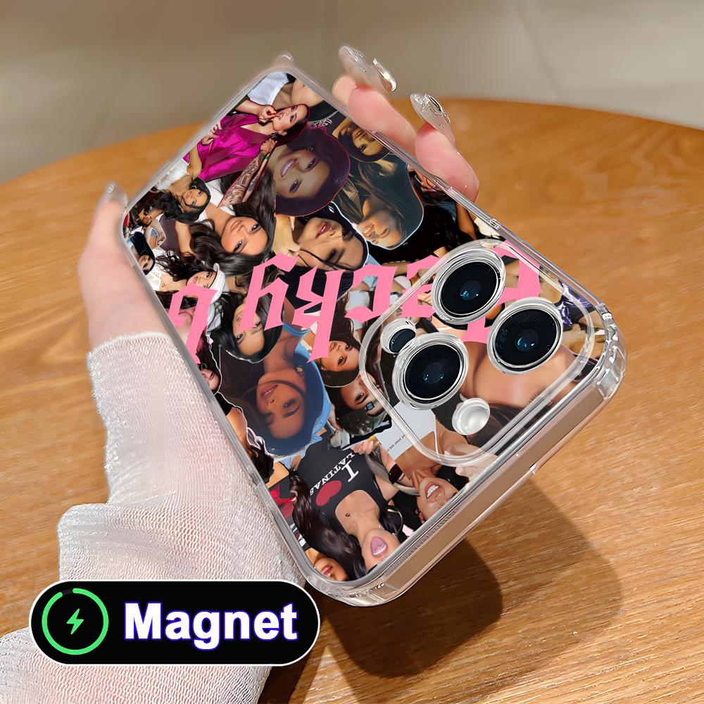 Модный прозрачный чехол Becky G из ТПУ с поддержкой MagSafe для iPhone 17 16 15 14 13 12 11 Air Pro Max Plus Mini, цветной чехол