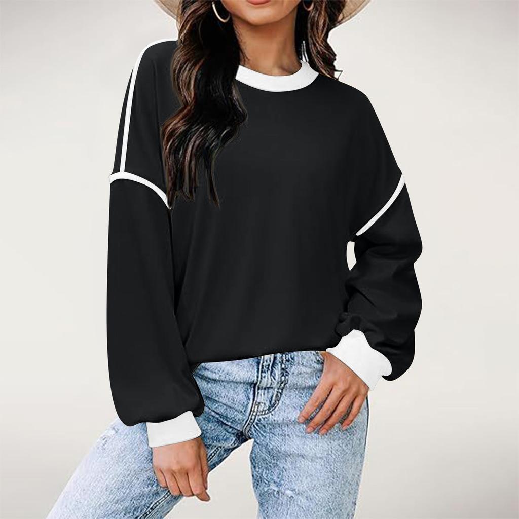 Женский однотонный пуловер для зимних видов спорта, свободная толстовка с длинными рукавами, повседневный