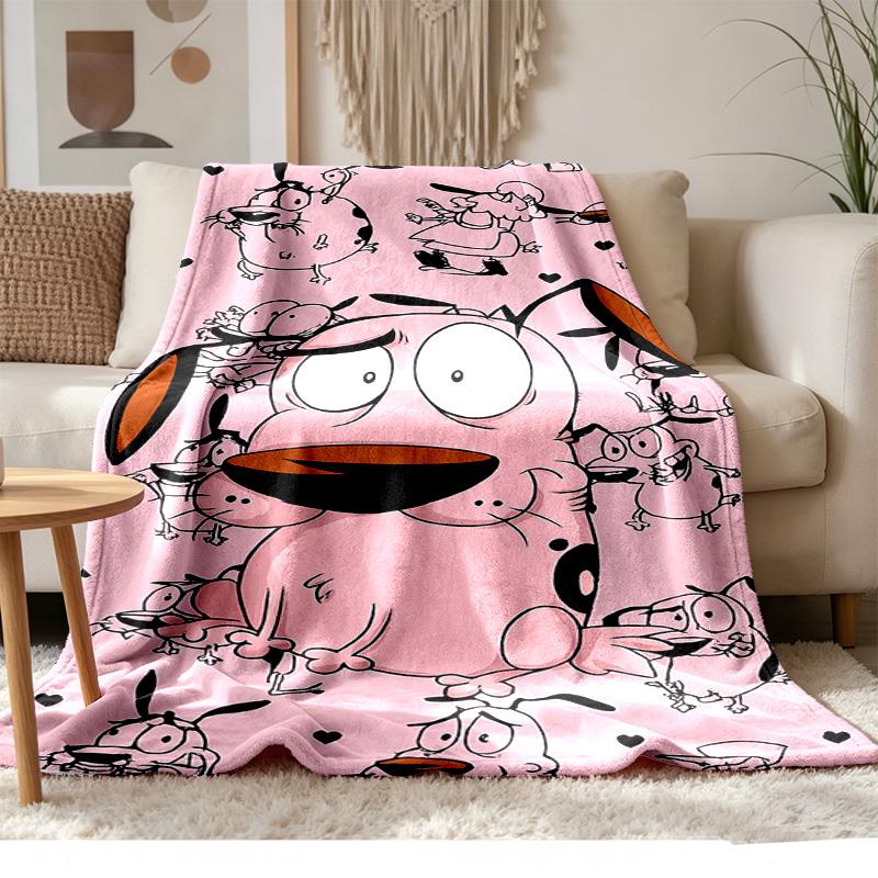 Courage the Cowardly Dog Soft and comfortable flannel Suitable for sofas living rooms outdoor camping travel and also makes a great anniversary gif