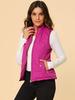 2022 Women's Fashion Quilted Cotton Vest with Zipper Pockets and Stand-Up Collar