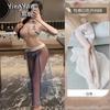 Sex underwear sexy temptation mesh perspective printing Republic of China long dress Hanfu set free cheongsam qqny
