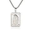1pc Stainless Steel Silver-color Virgen De Guadalupe Necklace