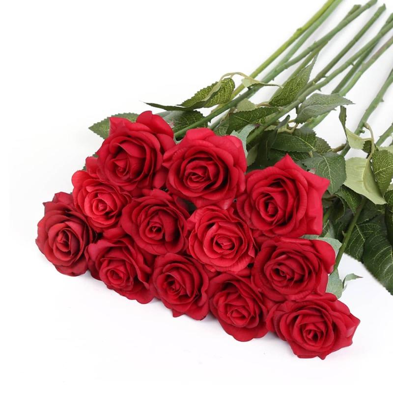 12 шт. искусственных шелковых роз, искусственные цветы, розы, цветы, цветочная композиция, букет для дома, свадьбы, вечеринки, сада, свадебного украшения