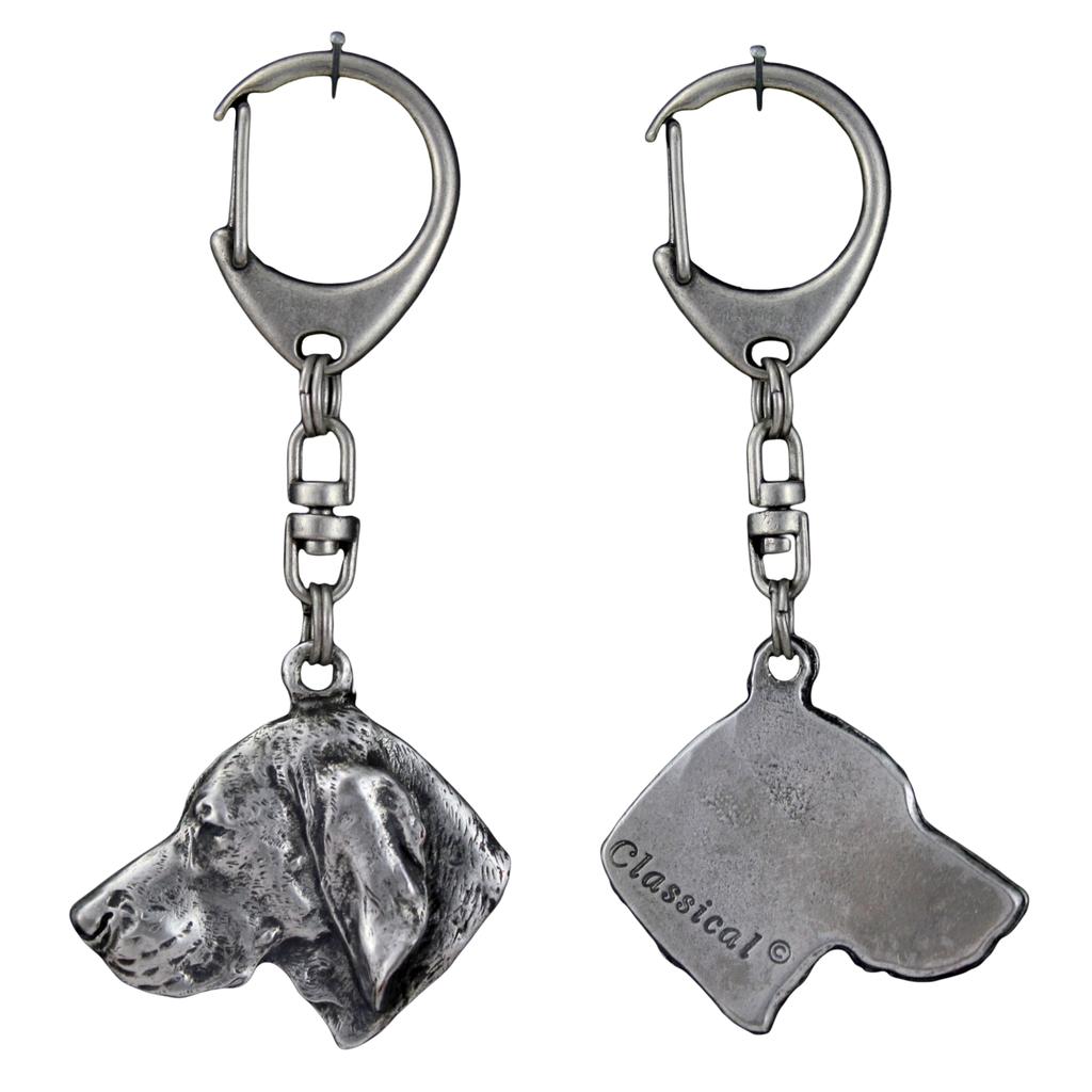 Vizsla, Hungarian Short-haired Pointer - Silver-plated Key Ring with Dog, Handbag Decoration, Backpack Pendant by Art-Dog Brand