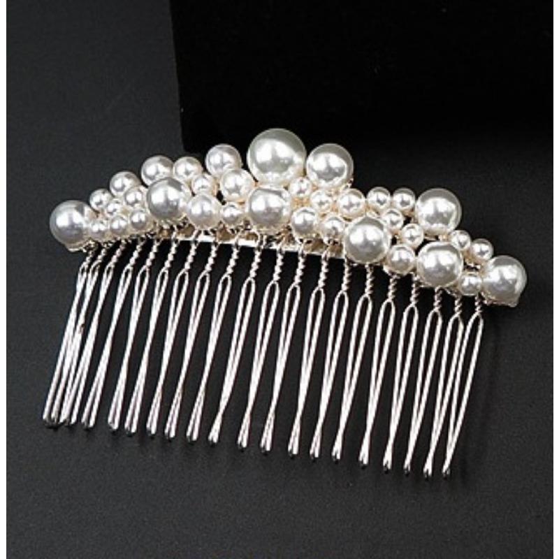Корейская версия простого жемчужного гребня для волос невесты, вставной гребень, гребень для челки, милый и универсальный головной убор для взрослых из сплава, аксессуары для волос