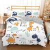 Cartoon Dinosaur Print Duvet Cover For Kids Girls Boys With Pillowcases Double Queen King Size 2/3 Pcs Polyester Quilt Cover