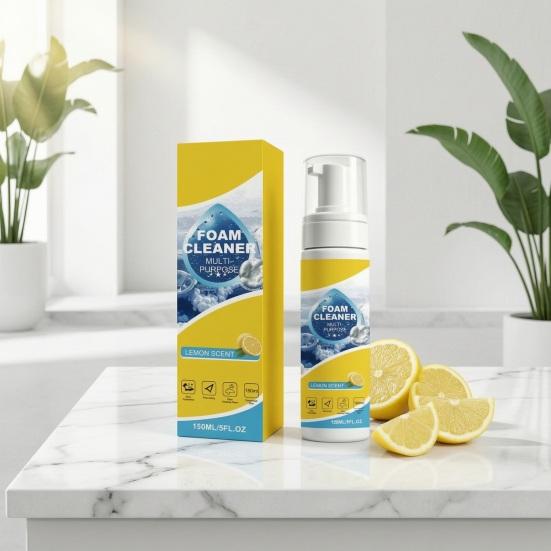 Foam Cleaner for Car Interior, Multi-Purpose Auto Leather Seat Care Kit, Effective Stain Remover with Fresh Scent