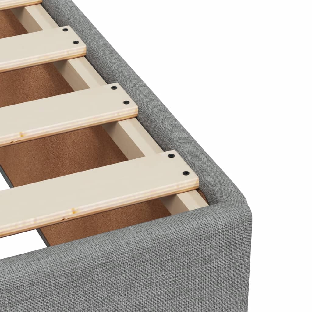 Box Spring Bed with Mattress Light Grey 200 x 200 cm Fabric