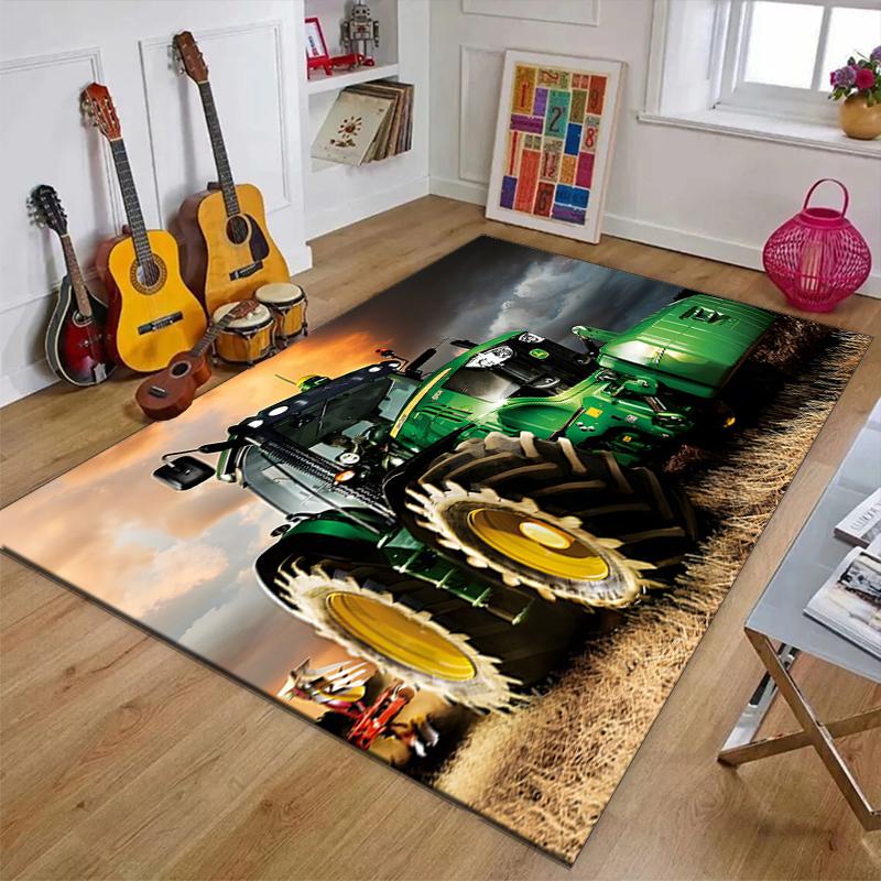 Tractor Polyester Carpet, Soft Indoor Mat for Office Chair, Living Room, Computer Desk - Decorative Home Office Rug Design