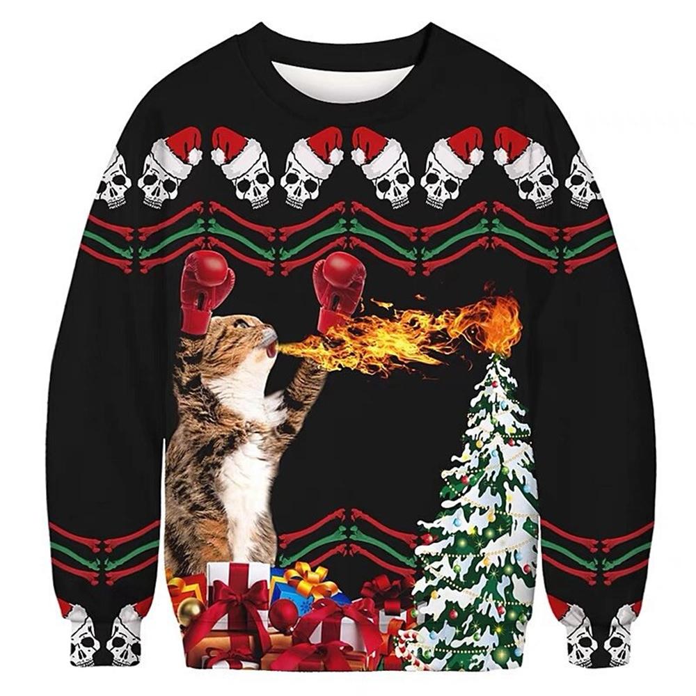 Men Women Ugly Christmas Sweater Funny Humping Reindeer Climax Tacky Christmas Jumpers Tops Couple Holiday Party Xmas Sweatshirt