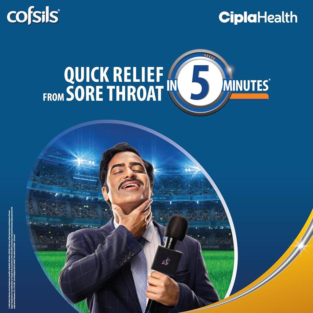 Cipla Cofsils Lozenges Mulethi Flavour 200 Lozenges 10 x 20 Strips Quick Soothing Relief for Throat
