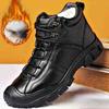 New Winter Leather Men's High-top Boots Outdoor Snow Shoes Water Proof Non-slip Warm Casual Breathable Shoes