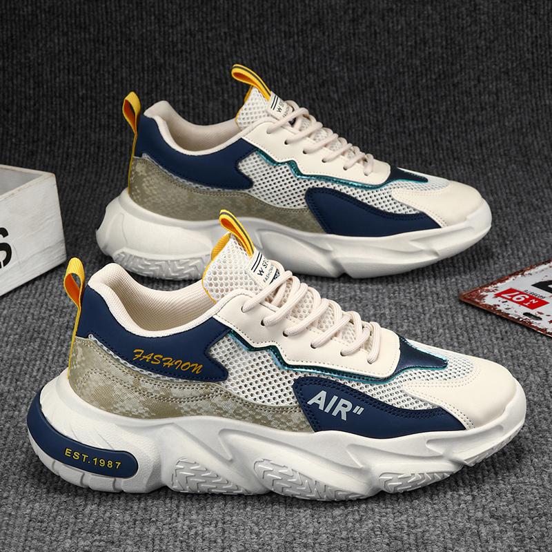 Мужские дышащие кроссовки на платформе в стиле "dad sneakers" с амортизирующей нескользящей толстой подошвой, повседневная обувь для ходьбы, спортивная обувь для улицы