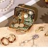 1Pcs Portable Polka Dot Kiss Lock Coin Purse Pu Leather Square Multifunctional Bag For Small Items Jewelry Earrings Storage Box