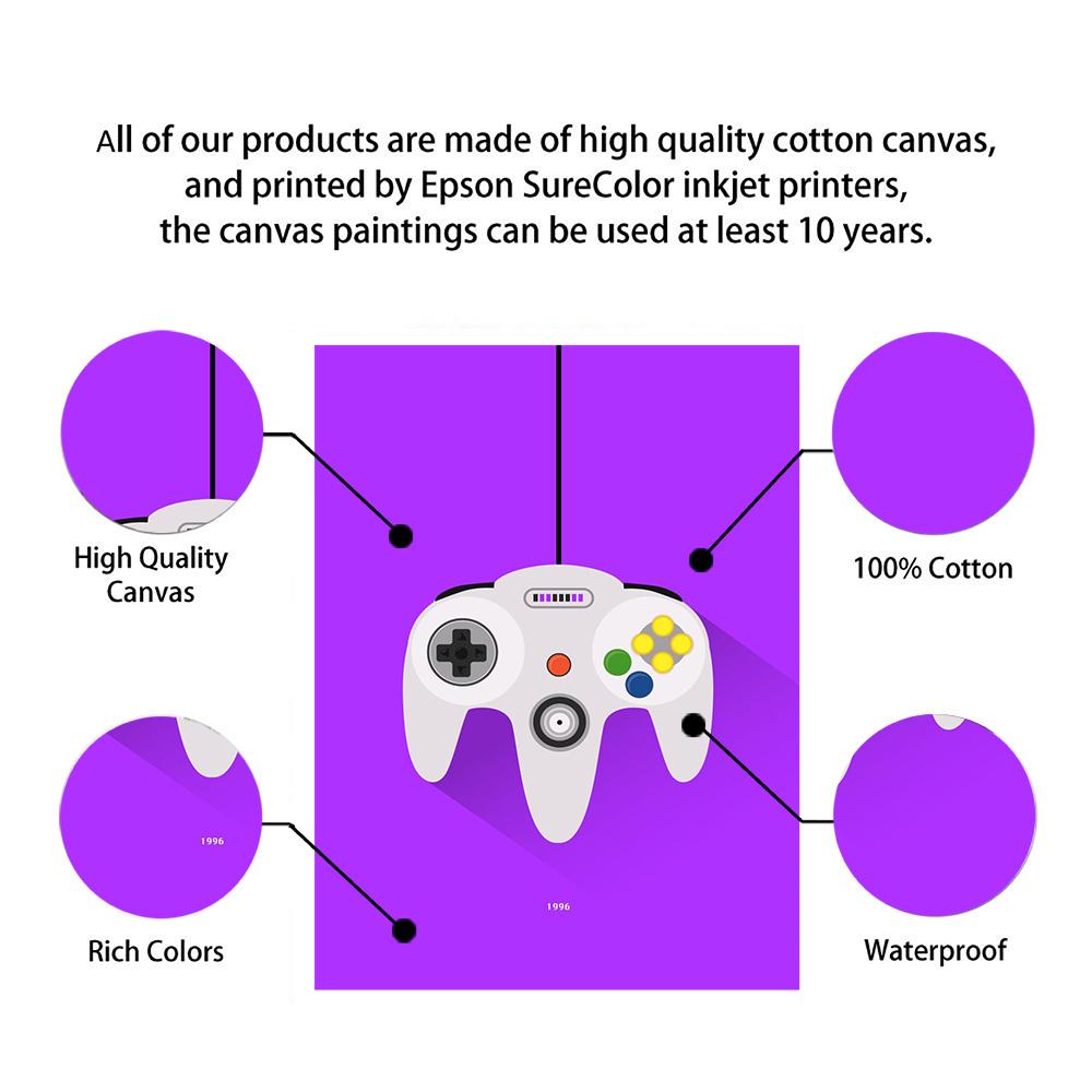 Watercolor Boys Game Poster Print Gamepad Illustration Game Wall Art Picture Joystick Canvas Painting for Kids Room Home Decor