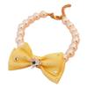 Faux Pearl Pet Collar Necklace with Bow for Dogs Cats Fancy Cat Wedding Collar Jewelry for Girl Cats Dogs Accessories