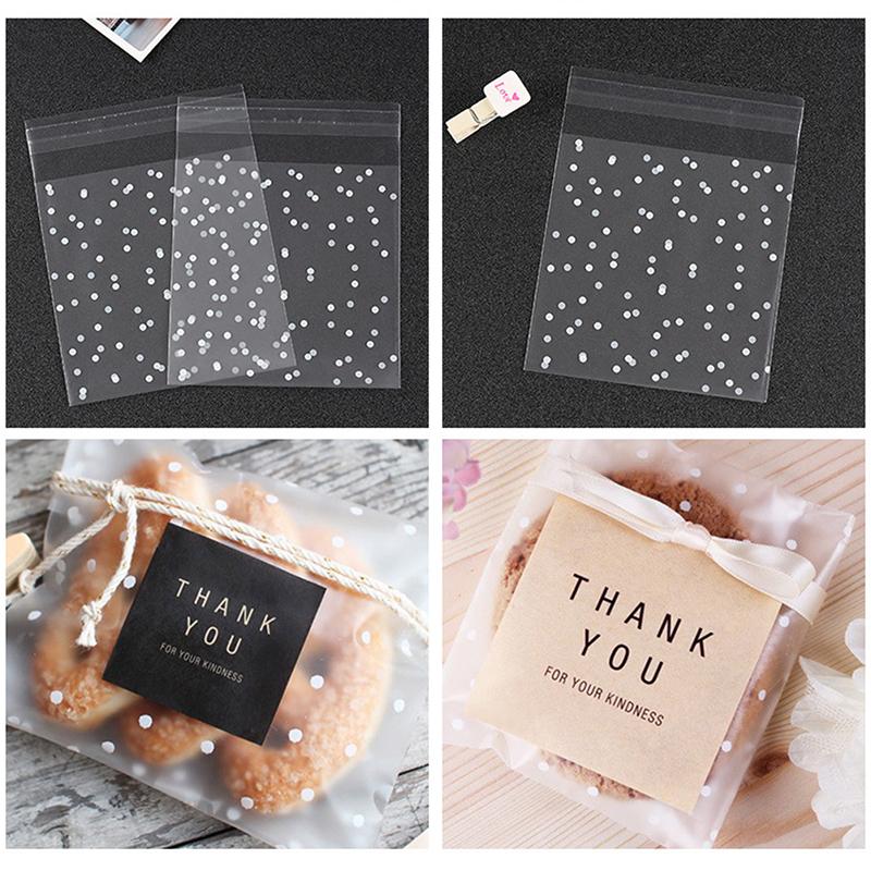 100Pcs/Set Gift Biscuits Bag Packaging Bread Baking Candy Cookies Package Bag