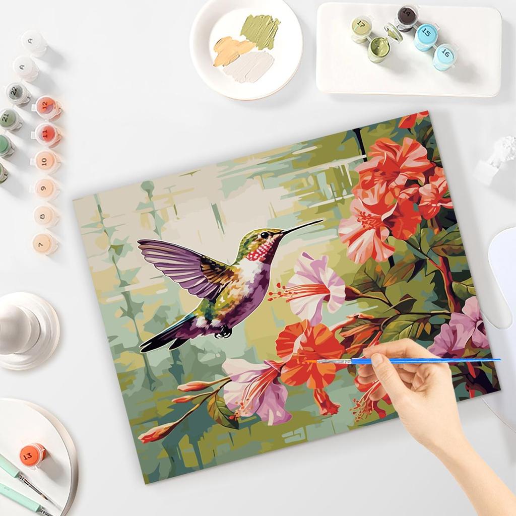 Frame Acrylic Paint By Numbers Diy Gift Wall Art Picture By Numbers Brid And Flowers Paint On Canvas Number Painting Home Decors 40x50cm