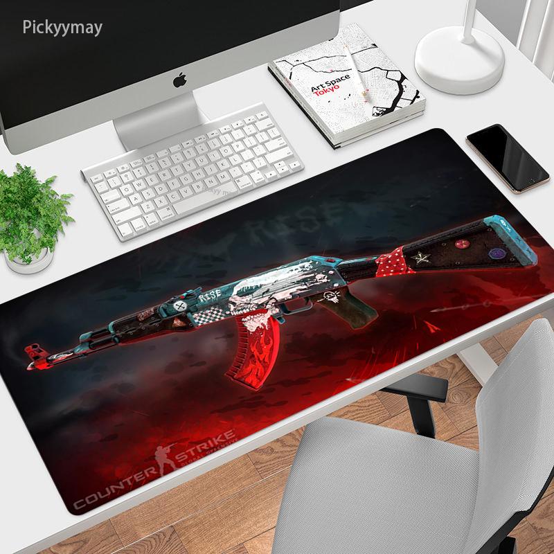 Коврик для мыши CS GO Hd, утолщенный большой коврик для мыши, коврик для мыши с запирающимся краем, резиновый коврик для игровой клавиатуры большого размера, настольные игровые коврики