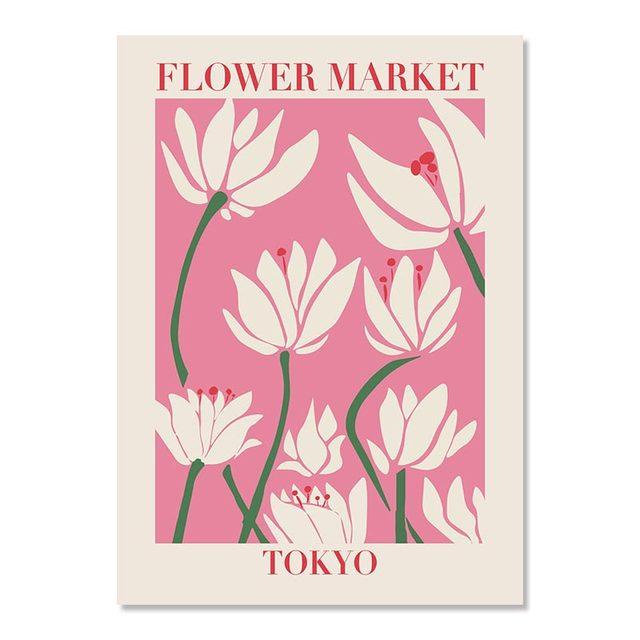 Аннотация Цветочный рынок Художественный постер Эстетический Матисс Холст Картина РетроЦветочный принт Скандинавские настенные панно для декора гостиной