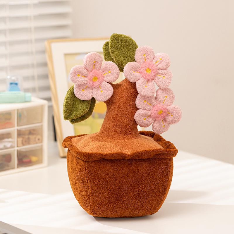 Плюшевая кукла «Цветок персика лотоса» и украшение-букет тюльпанов