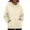Ladies' Fashionable Solid Color Casual Hooded Pocket Long Sleeved Sweatshirt