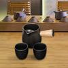 Керамический чайник на 500 мл для кипячения воды, прочный японский чайник с ручкой, обернутой веревкой, для заваривания чая
