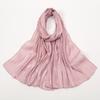 Fashion Design Classic Shiny Silk Scarf Women Soft Hijab Solid Color Handband Shawls Wraps Muslim Scarves Stole