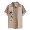 Мужские гавайские рубашки с короткими рукавами и пуговицами с принтом. Мужские повседневные модные рубашки с короткими рукавами.