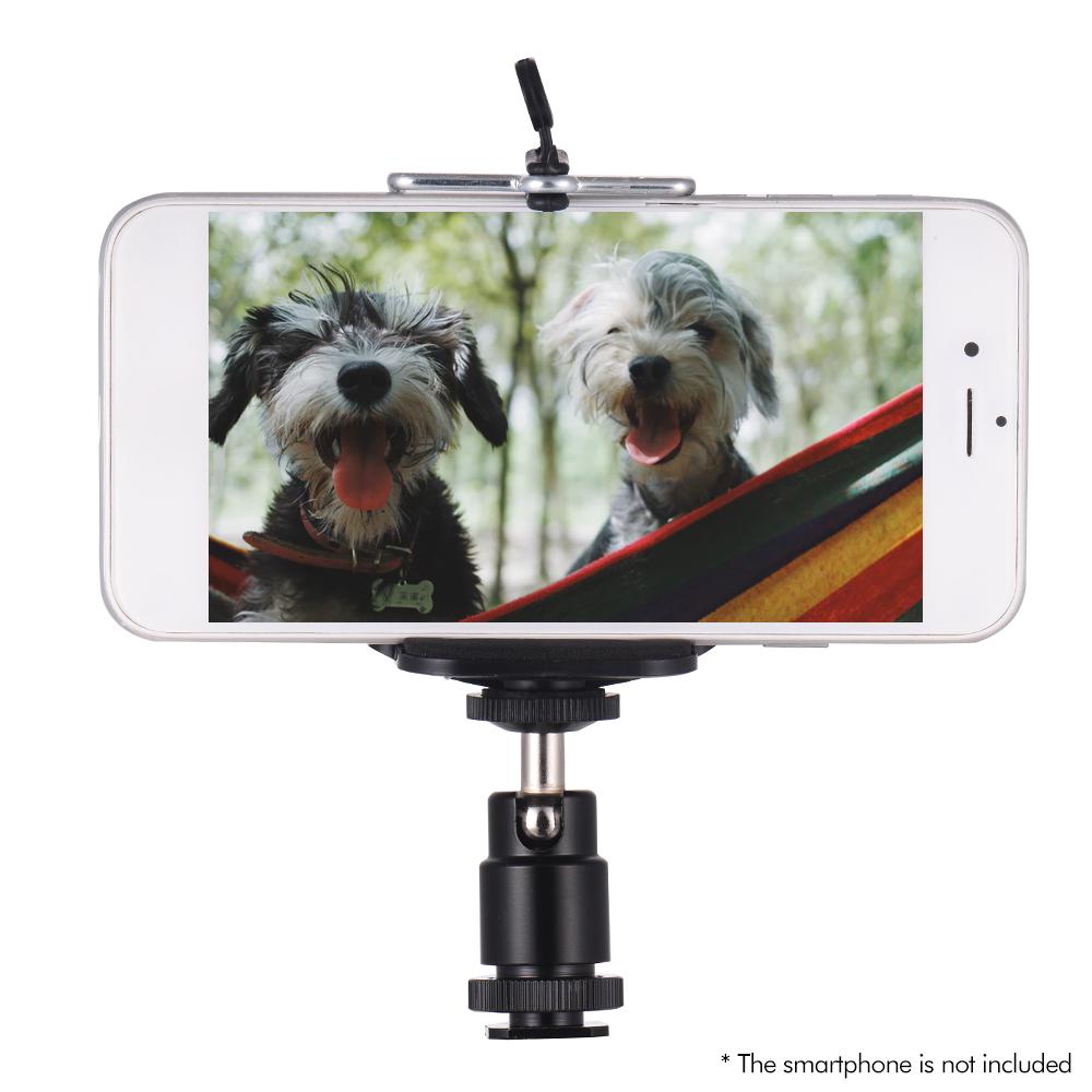 Adjustable Phone Holder Clip + Mini Ball Head with 1 4 Inch Screw Mounts for Canon Nikon Sony DSLR ILDC Mini DV Monitor