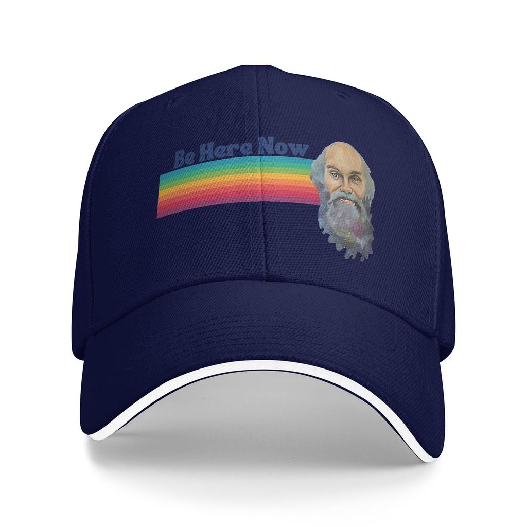 Ram Dass Be Here Now Rainbow Sun Baseball Cap Summer Men Adult Design Trucker Hat Adjustable Fashion Outdoor Gym Baseball Caps