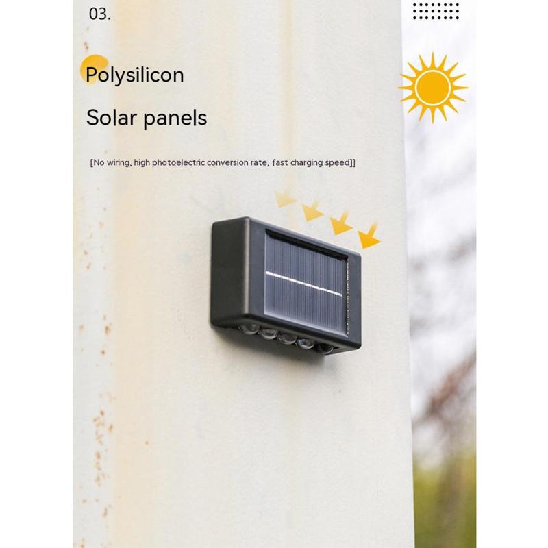 Наружный солнечный настенный светильник IP65 водонепроницаемый вверх вниз уличные фонари для украшения балкона на улице в саду