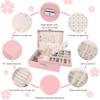 Pu Large Creative Jewelry Box For Women Girls, Double-Layer Lockable