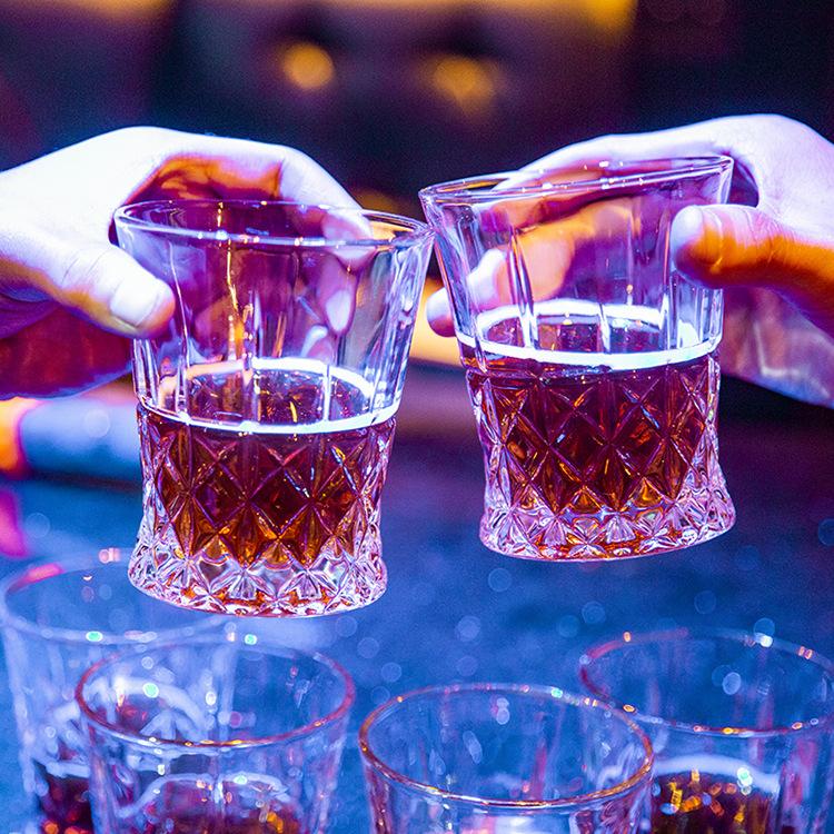 Simple Geometric Pattern Whisky Diamond Glass Juice Glass Water Glass Transparent Glass Wine Glass