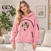 Comfortable Pet Bonding Shirt Cat Dog Carrier Hoodies for Men Women, Puppy Kitten Carrying Sweatshirt with Hands Free Zippers, Large Pocket