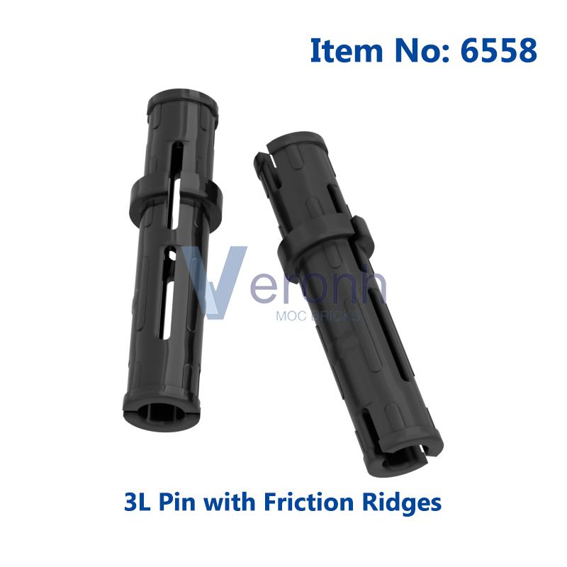 200 PCS Technical 2L 3L Pin with Friction Ridges 2780 6558 Brick Compatible All Brand High-Tech Building Block MOC Replace Parts