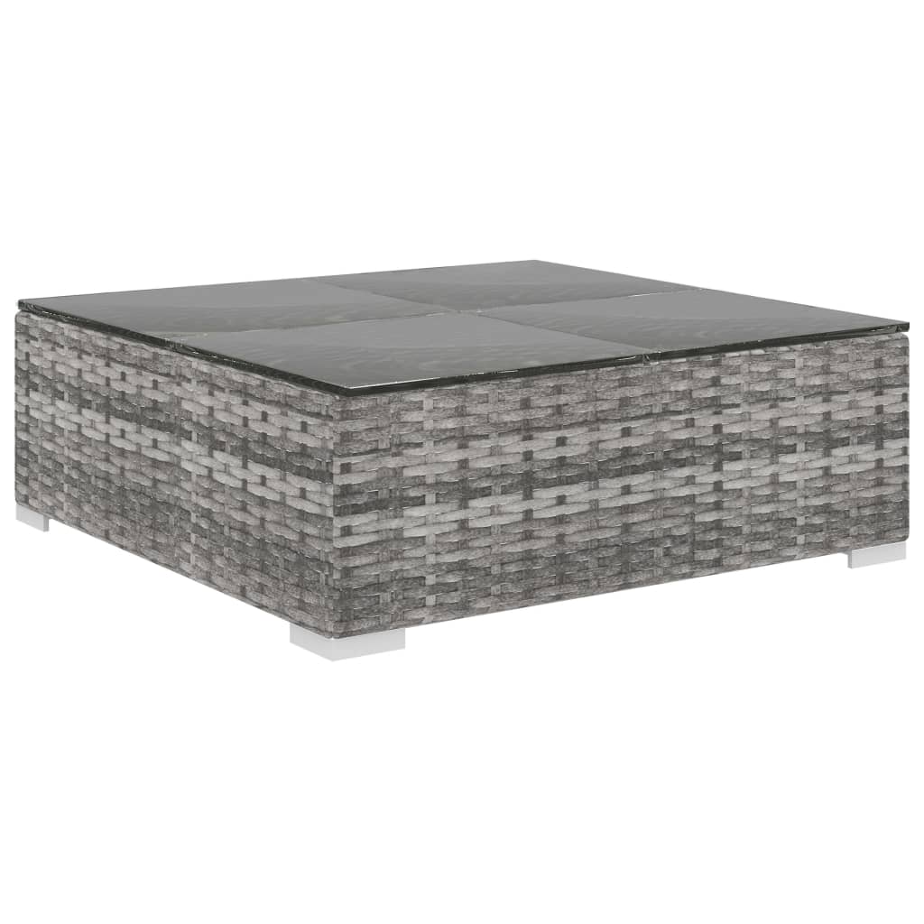 8 Piece Garden Lounge Set with Cushions Poly Rattan Gray