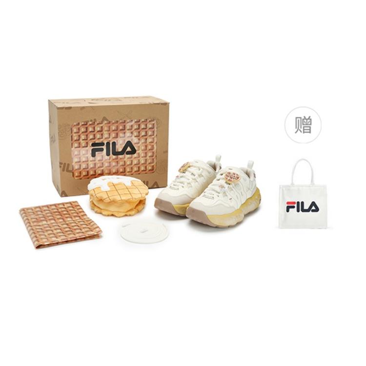 FILA MUFFIN Cushioning Abrasion Resistant Lightweight Low top Chunky Sneakers Women's Butter Maple Syrup F12W544103FTF