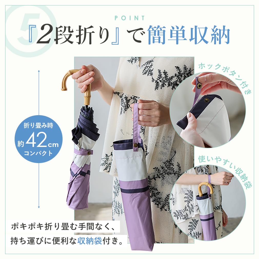 Vita Felice короткий зонт и от солнца, и от дождя для женщин зеленый x [VITAFELICE] 2-сложения (для дней/ребра 55см) пру-30283z (мох молочно-белый)