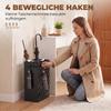 Umbrella Stand with Drip Tray, 4 Hooks, Steel, 28L x 14W x 41H cm, Black
