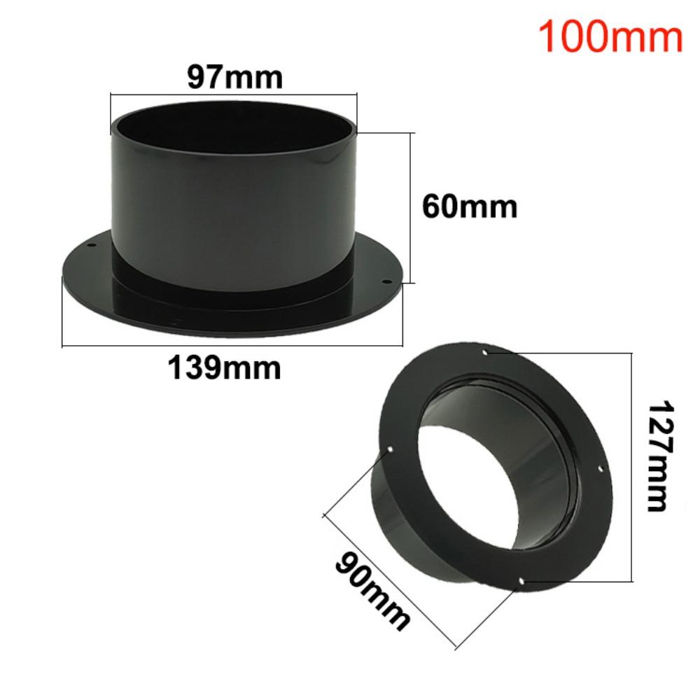 Round Wall Flange Connector Black Vent Pipe Adapter Exhaust Pipe Connector Ventilation Pipe