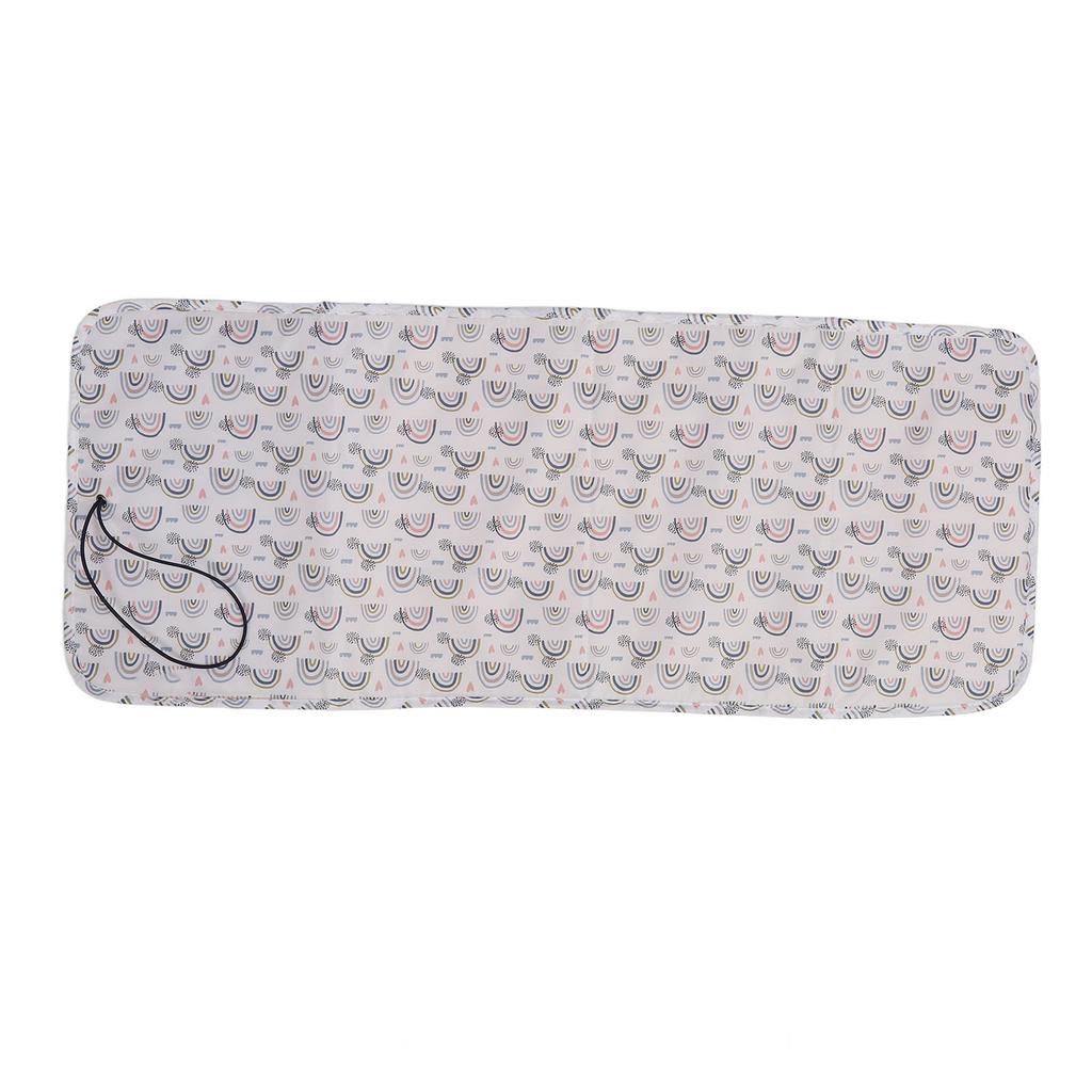 Diaper Changing Pad Rainbow Pattern Waterproof Portable Multifunctional Nylon Baby Changing Mat White