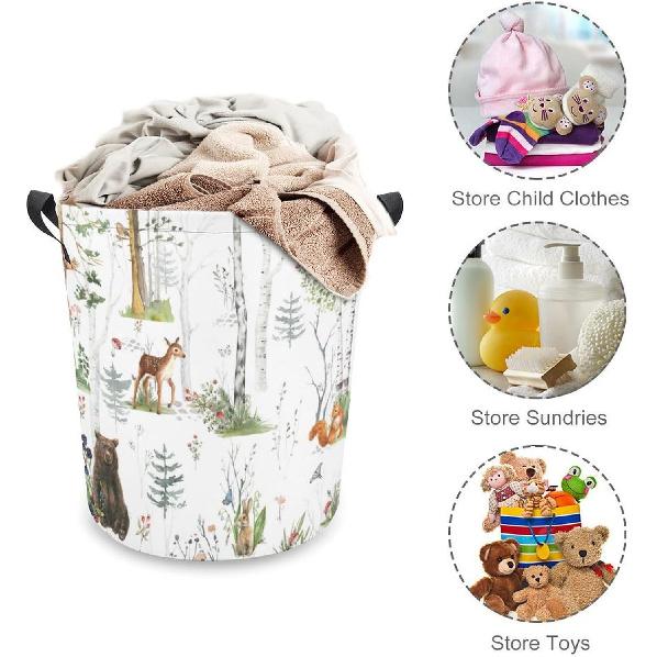 Корзина для белья «Лесные животные», Складная корзина для одежды, Водонепроницаемая корзина для хранения «Лес», «Лиса», «Медведь», «Олень», с ручкой, для детской комнаты, «Джунгли», «Олень», для стирки