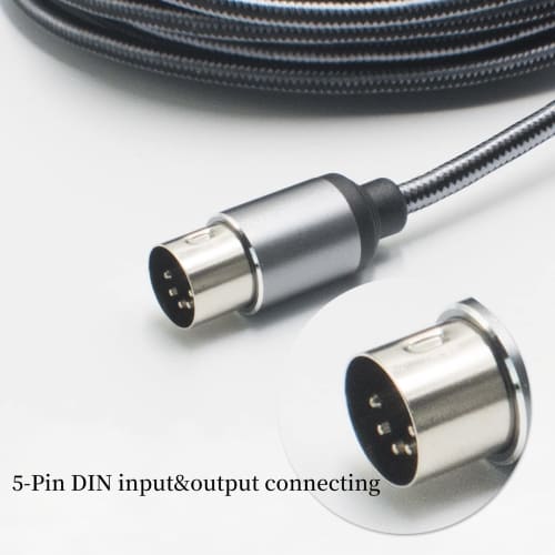 Oluot MIDI Cable Converter USB To MIDI Keyboard Cable, USB To MIDI 5-Pin DIN Male X 2P, Highly Compatible MIDI Cable for Musical Instruments, Arranger