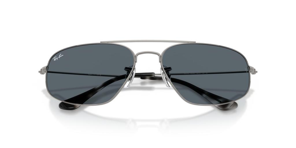 Ширина линзы 0RB3780 Солнцезащитные очки Ray-Ban, унисекс, оправа/оружейный металл, линза/кристально сине-серый, 63 мм,