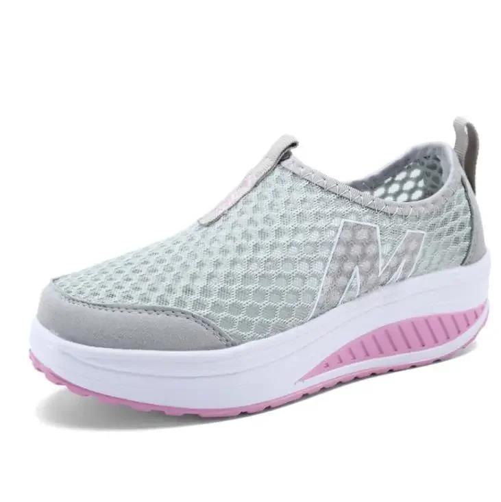 Women Mesh Flat Shoes Sneakers Platform Shoes Woman Loafers Breathable Air Mesh Swing Wedges Shoe Breathable Flats
